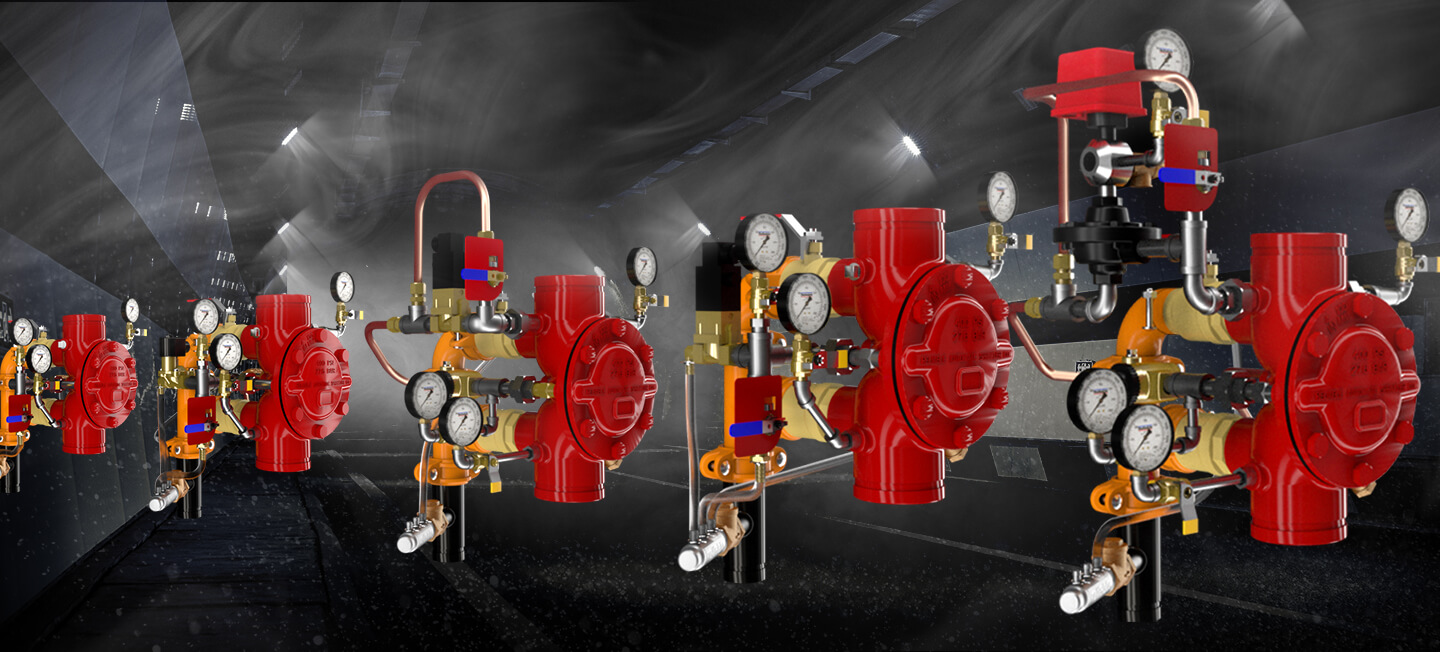 Reliable's DDV valves with various trim in a tunnel